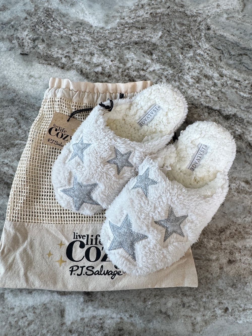 P.J. Salvage White Plush Women’s Slippers